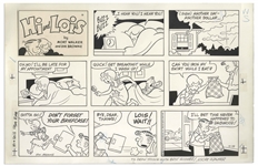 Hi and Lois Sunday Comic Strip, Gifted by Mort Walker to Blondie Writer Dean Young -- Last Panel Shows Hi Saying Ill bet this never happened to Dagwood!